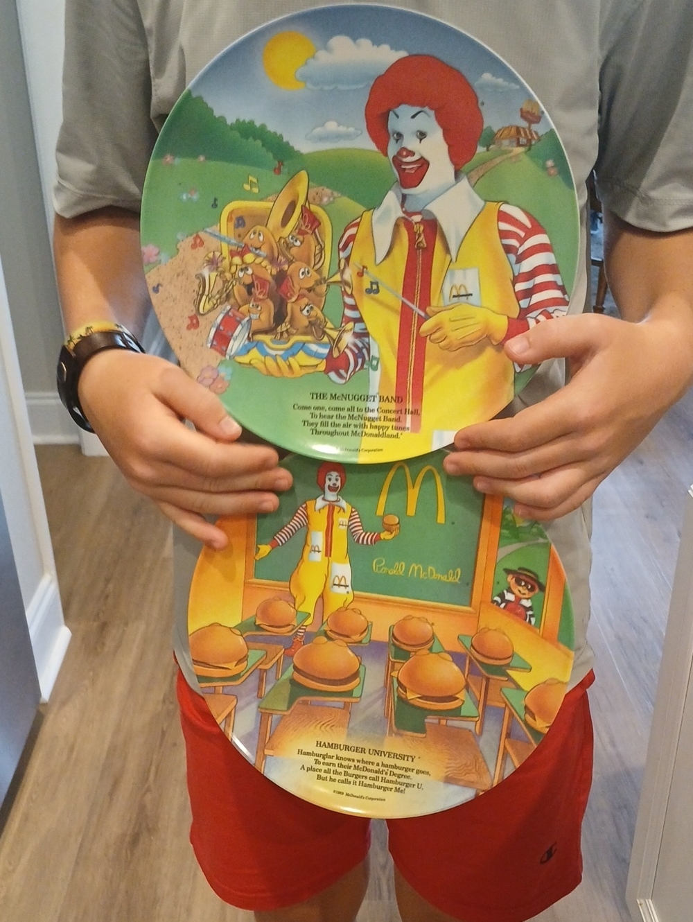 McDonald's Ronald McDonald Decorative Plates - Yellow Red Green Blue